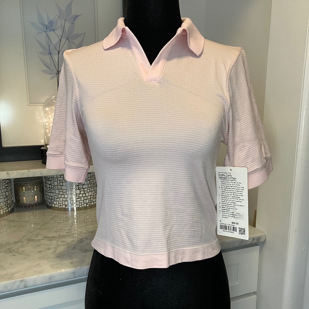 NWT Lululemon Strawberry Milkshake Swiftly Tech Relaxed Fit Polo